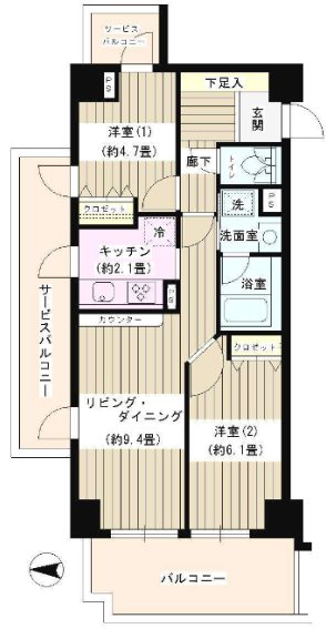 ベルジュ弥生町  間取り図