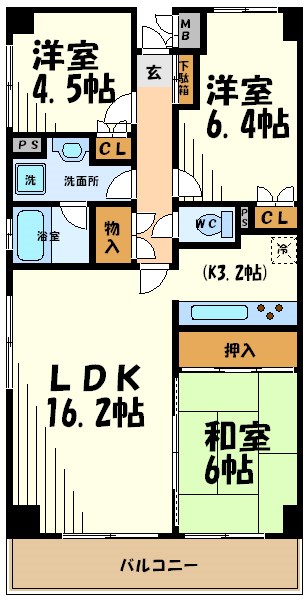 つつじヶ丘エクセルハイツI   間取り