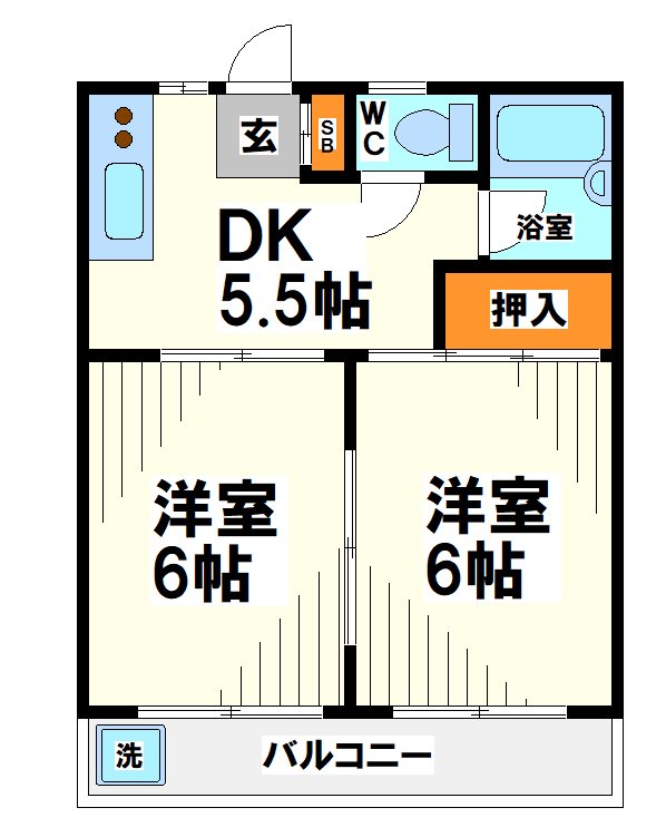 エステート多摩川A    間取り図