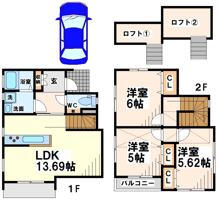 府中市天神町新築戸建　A棟 間取り