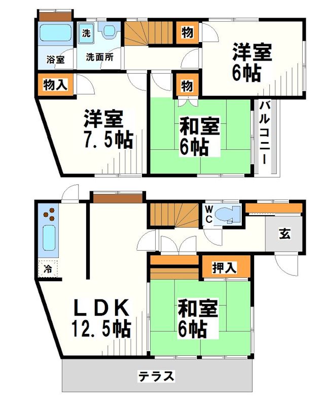 柴崎貸家１号棟 間取り