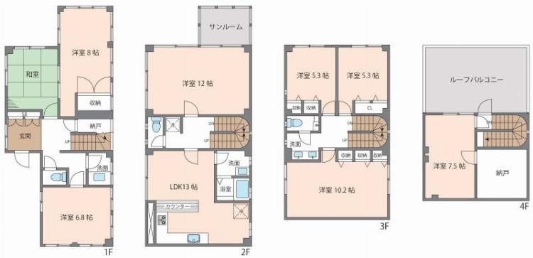 上北沢1丁目戸建 間取り
