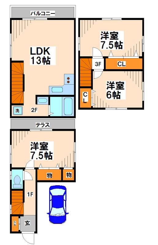 小島町3丁目戸建【当店管理物件】  間取り図