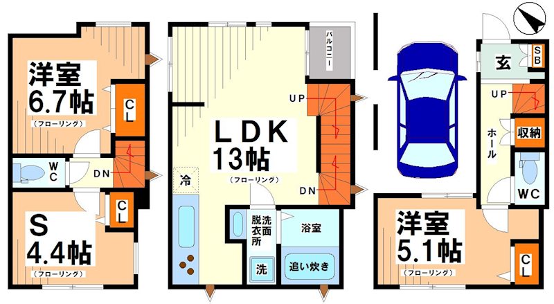 東京都渋谷区幡ヶ谷３丁目 間取り