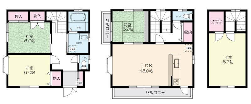 北野２丁目戸建Ⅱ 間取り