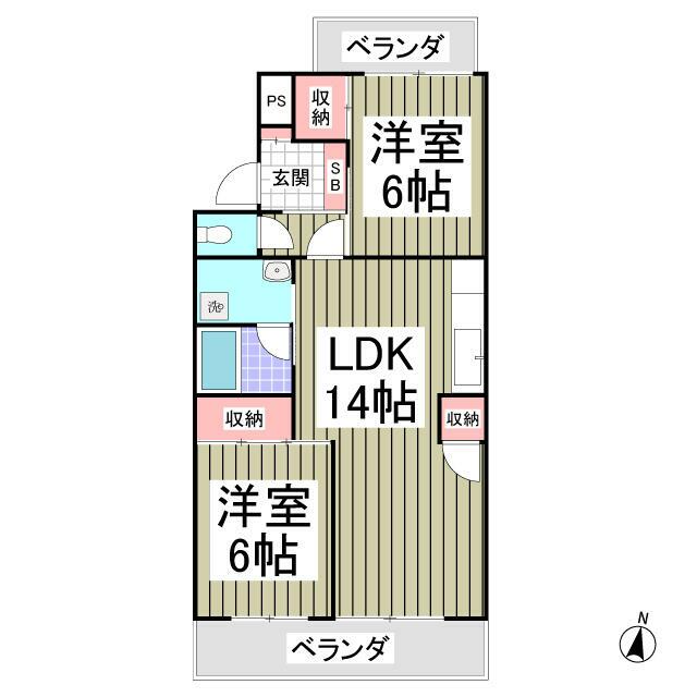 行田ハイツ２号棟 間取り