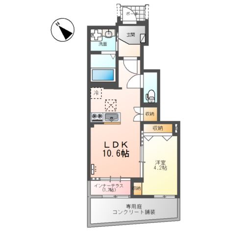 ソラーレ（東松山市松山町　アパートⅡ期新築工事） 間取り