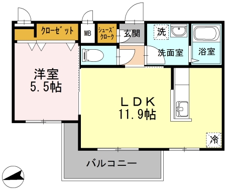 ベルメゾン尾山台駅前 503号室 間取り