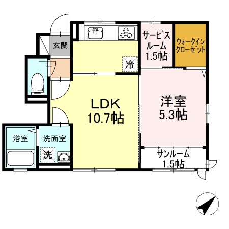 サンシャンテ上野毛B  102号室 間取り