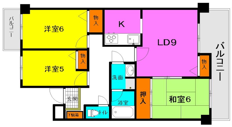 サニークレスト野洲 303号室 間取り