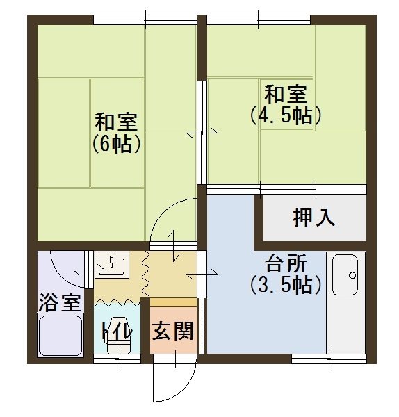 山ノ下ハイツ 102号室 間取り