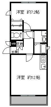 クレールコートⅡ 102号室 間取り