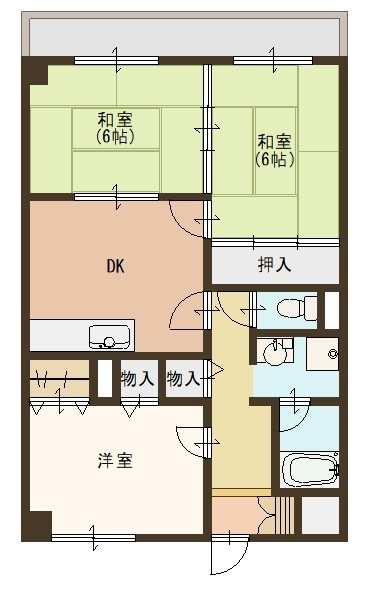 グリーン茨木 602号室 間取り