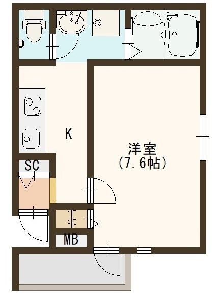 モンタネール 202号室 間取り