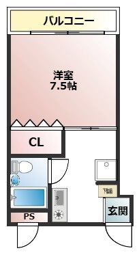 コスモハイツ千本 201号室 間取り