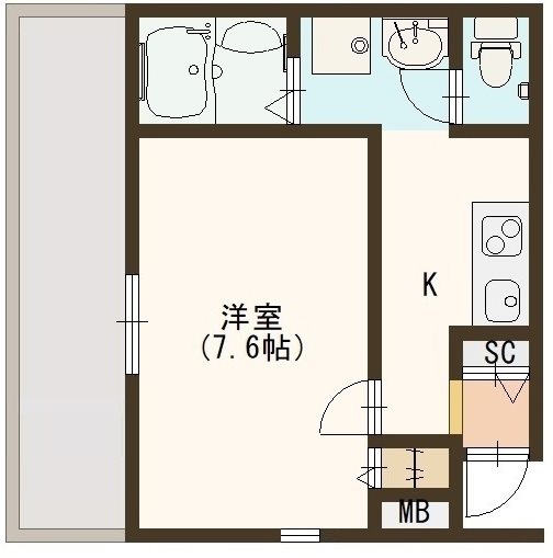 モンタネール 101号室 間取り