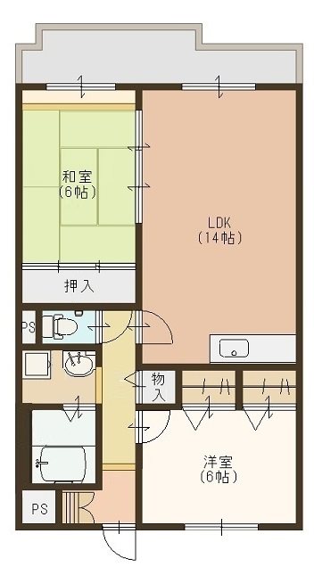 グリーン茨木 205号室 間取り