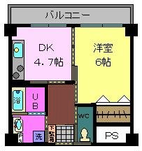 YUWA Seta 701号室 間取り