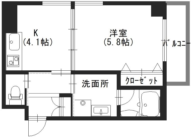 クリプトメリア京都六条 303号室 間取り