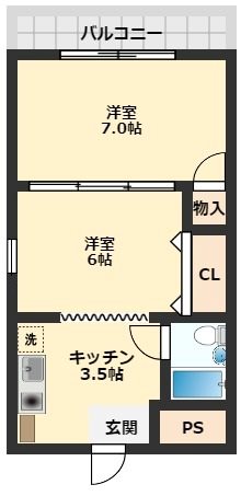 レジデンス野﨑 401号室 間取り