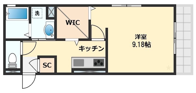 TORISIA野洲 205号室 間取り