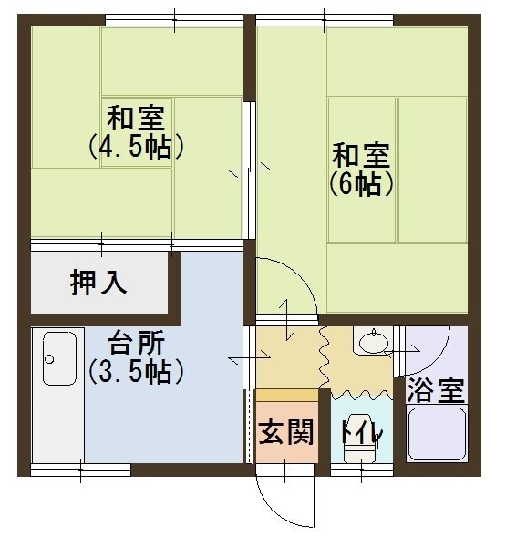 山ノ下ハイツ 203号室 間取り