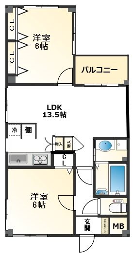 シンフォニー桃山紺屋町 204号室 間取り