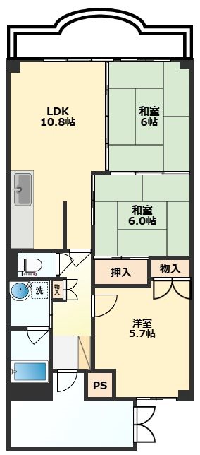 風異音素 505号室 間取り