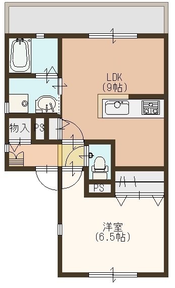 CASA都賀山 2-C号室 間取り