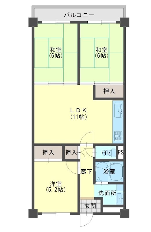 ルネ大津1号棟 間取り図