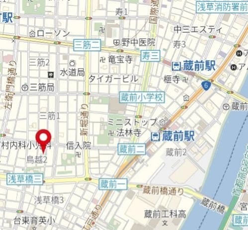 Ｌｉｖｅ　Ｆｌａｔ蔵前 地図（共通）