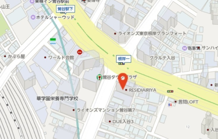 レジディア入谷 地図（共通）