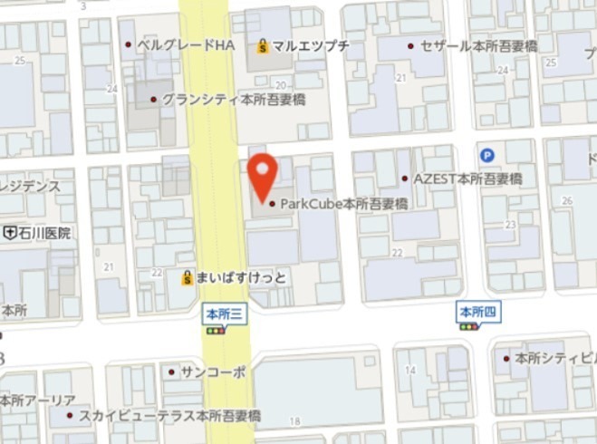 パークキューブ本所吾妻橋 地図（共通）