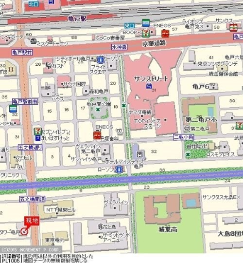 プラウドタワー亀戸 地図（共通）
