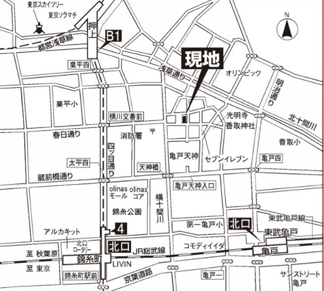エフシティ亀戸 地図（共通）