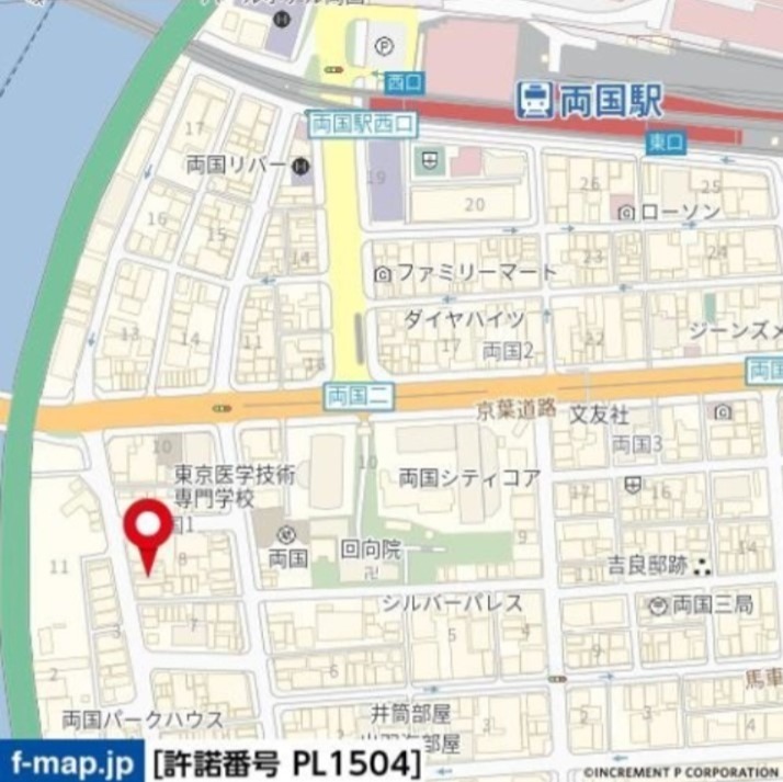 Live Casa両国Ⅱ 地図（共通）