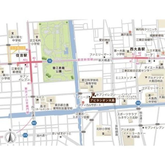 アビタシオン大島 地図（共通）