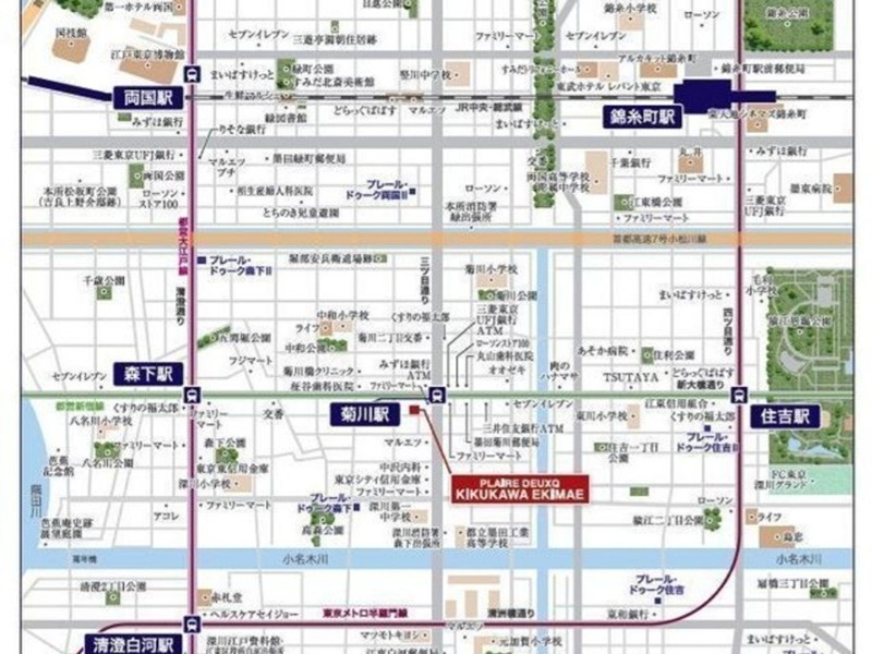 プレール・ドゥーク菊川駅前 地図（共通）