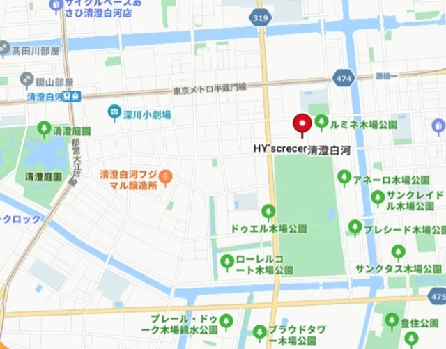 HY's crecer 清澄白河 地図（共通）