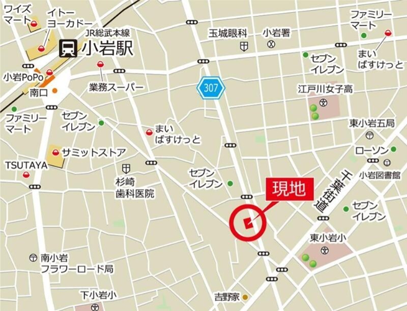 グランクオール小岩 地図（共通）
