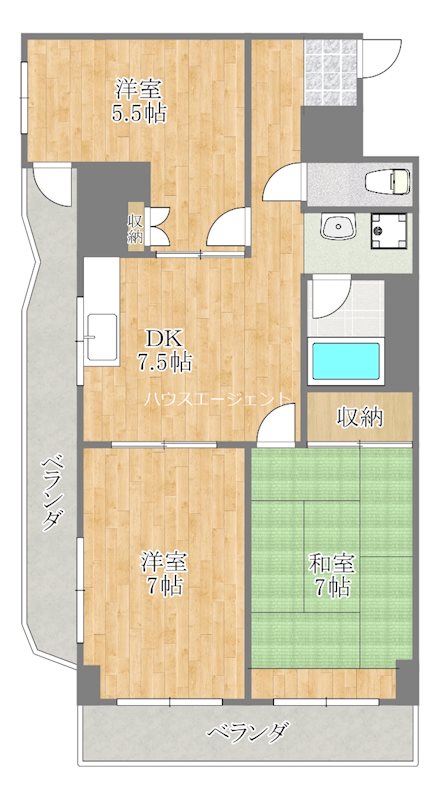 レジデンスオークⅡ 303号室 間取り
