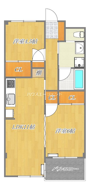 オークハイツ 307号室 間取り