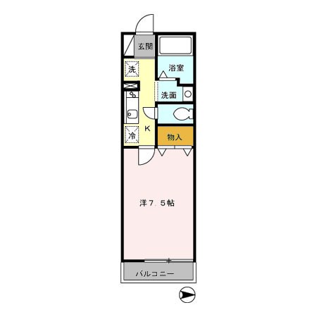カサベルテ 202号室 間取り