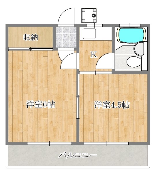 宇喜田ハイツ 103号室 間取り