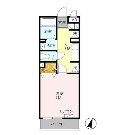 ボンリジエール 202号室 間取り