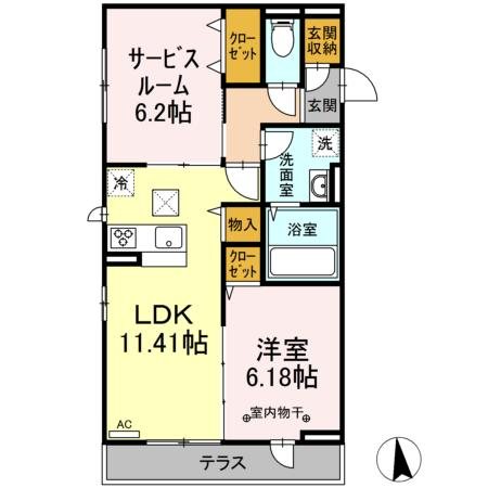 Bambus 102号室 間取り