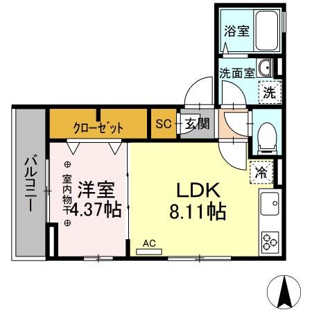 GRANDEUR中葛西 203号室 間取り