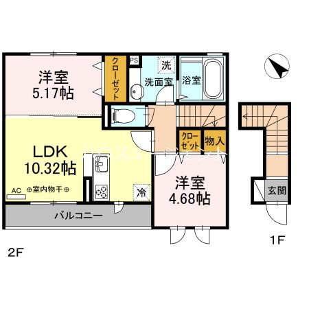 北葛西ハイツ Ⅱ 202号室 間取り