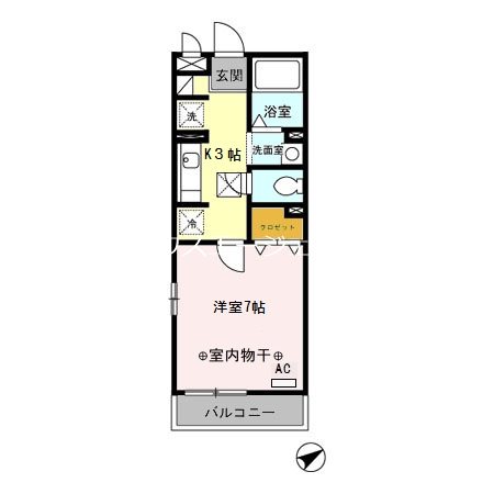 プランドール・モトユ 105号室 間取り