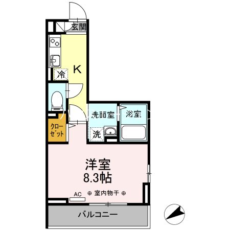Charme cerisier 211号室 間取り